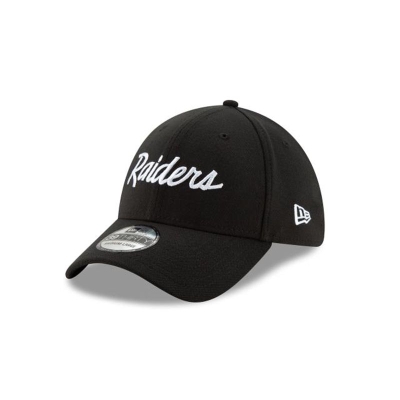 Black Las Vegas Raiders Hat - New Era NFL Team Classic 39THIRTY Stretch Fit Caps USA4793210